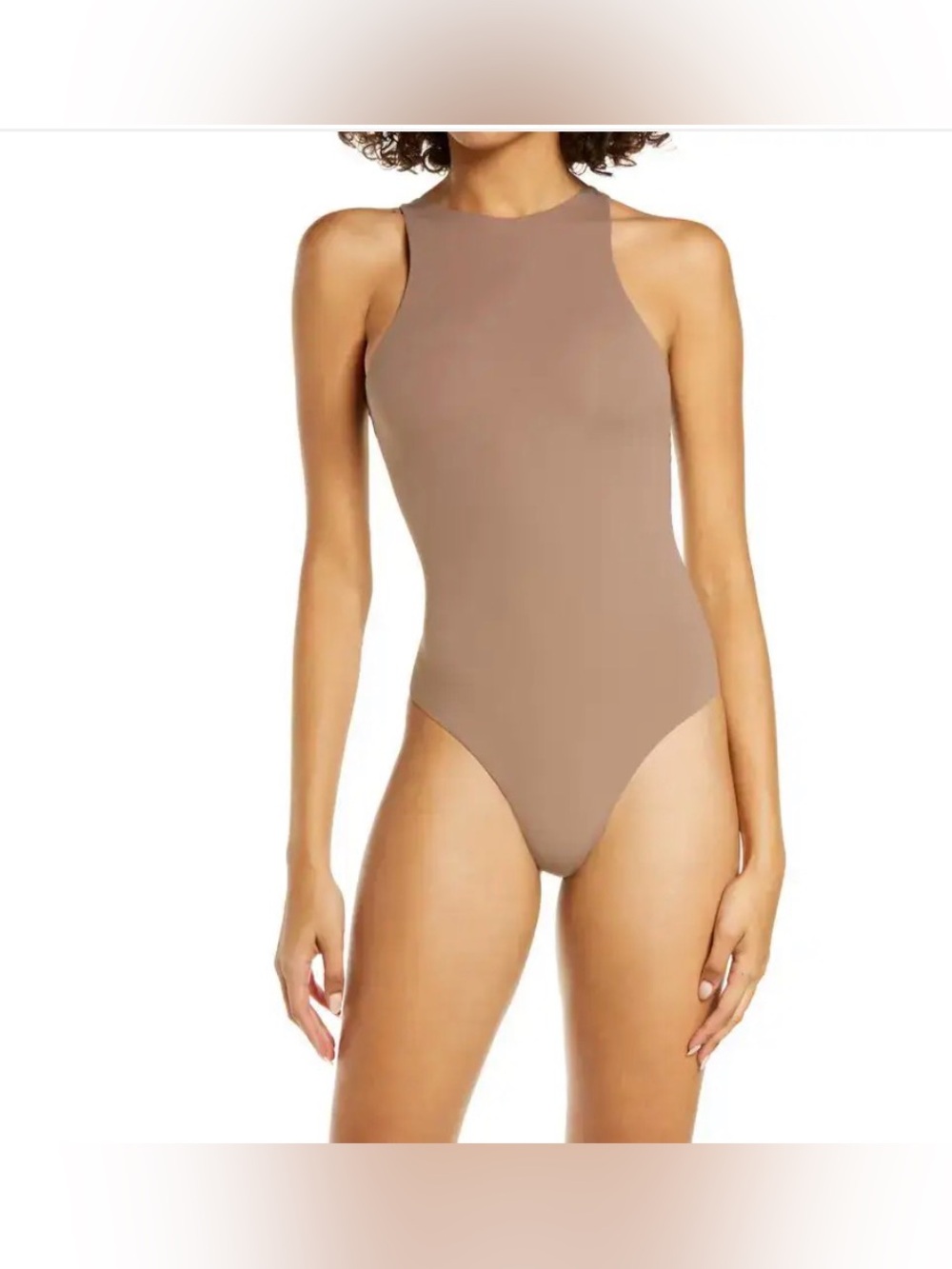 SKIMS FITS EVERYBODY HIGH NECK BODYSUIT STYLE: BS-BST-0232 COLOR: UMBER 3X @